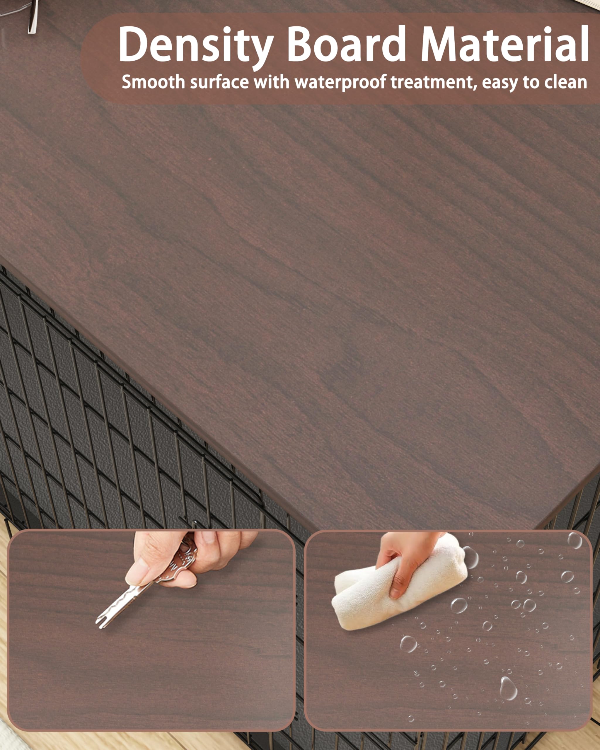 Piskyet dog crate topper walnut made from durable materials for long-lasting use