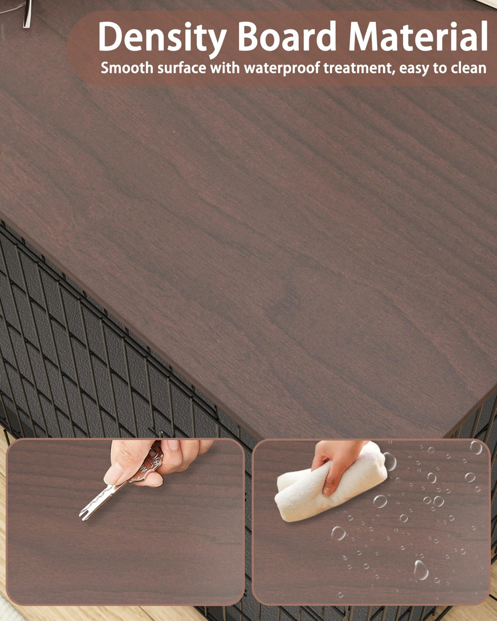 Piskyet dog crate topper walnut made from durable materials for long-lasting use