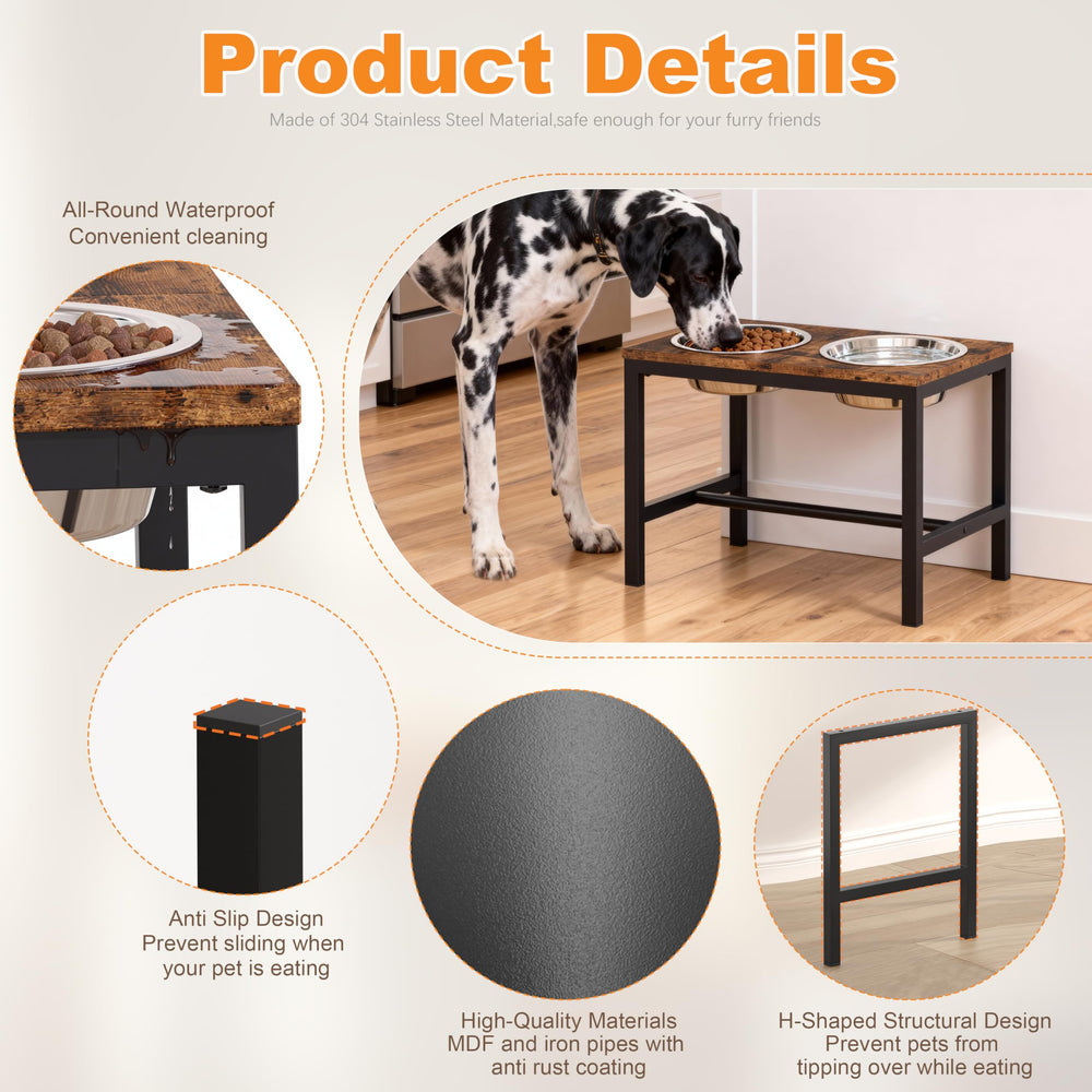 Piskyet non-slip stand design keeps bowls secure while pets eat.