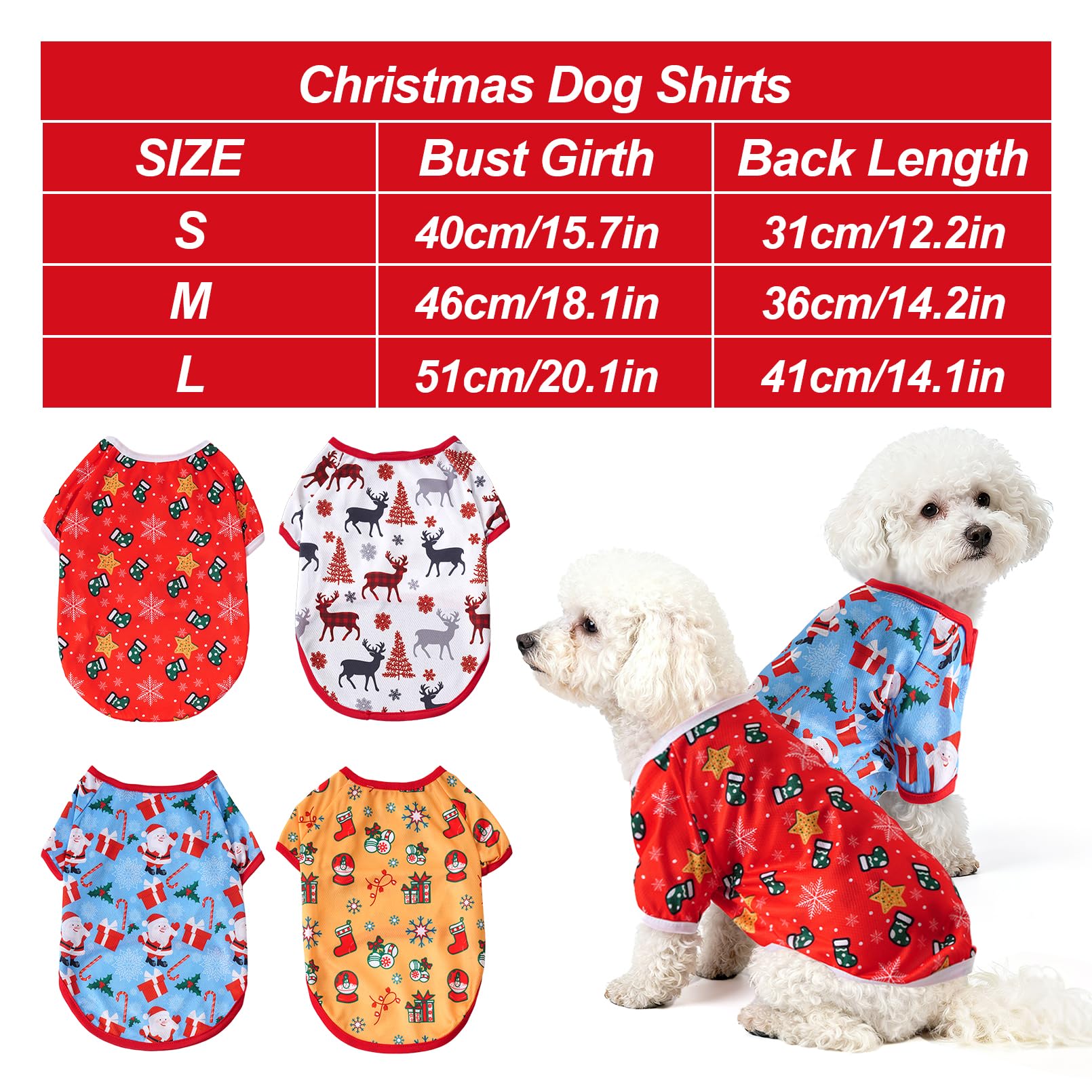 Pistha Christmas dog shirt with Santa print for joyful outings.