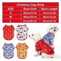 Pistha Christmas dog shirt with Santa print for joyful outings.