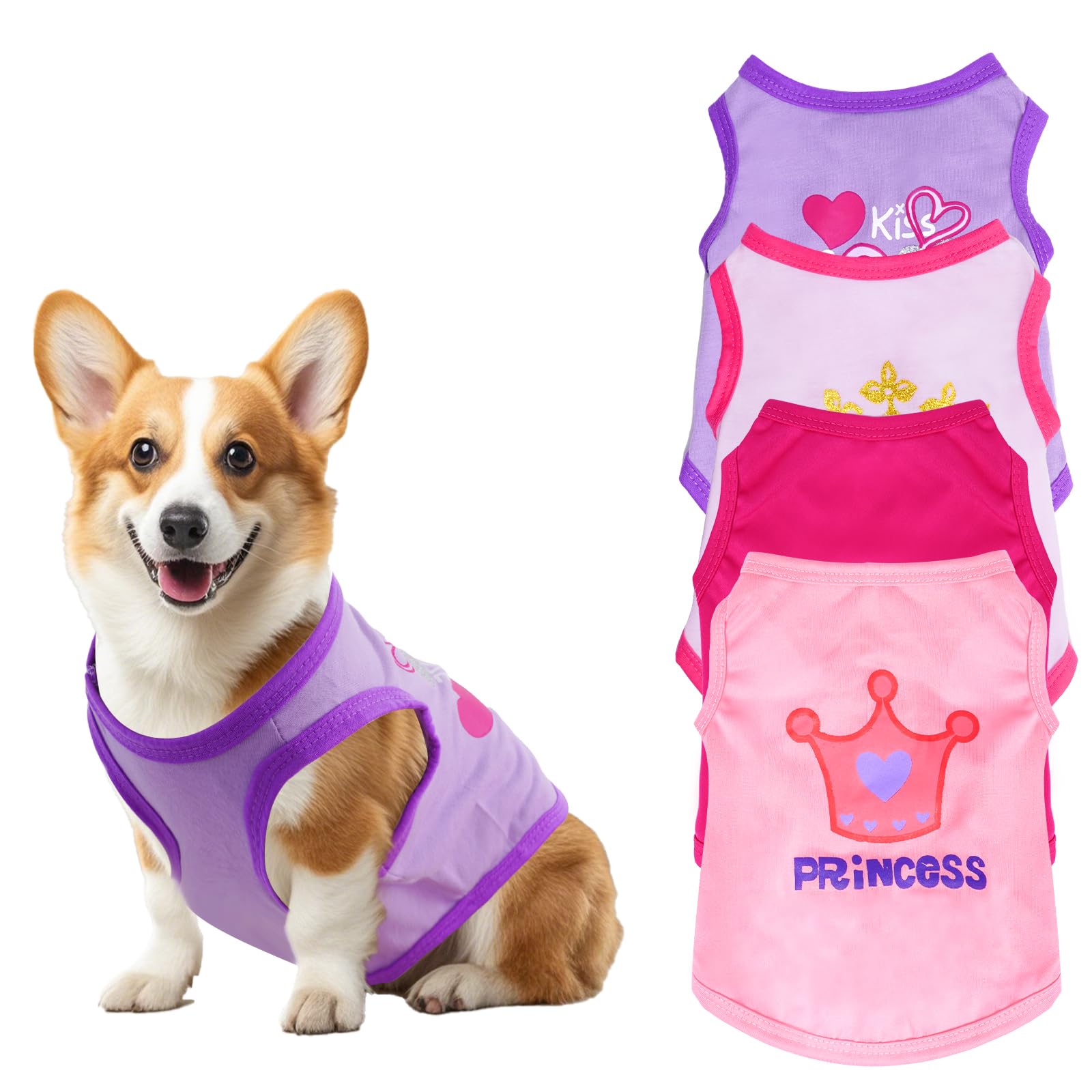Pistha dog shirt pink variant shown from side for easy movement and cute daily wear.