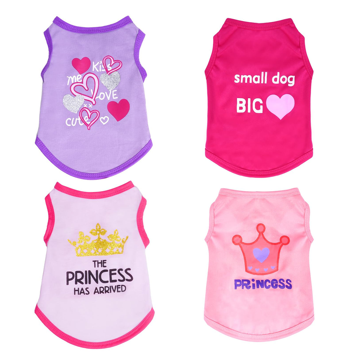 Pistha dog shirt heart print black demonstrates a stylish summer look for small dogs.