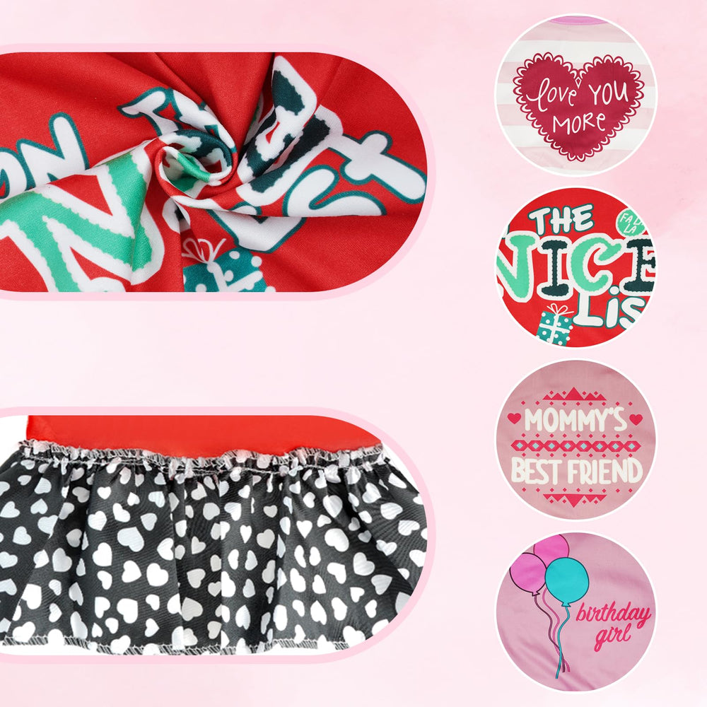 Pistha girl puppy dress pink-pattern on a tiny pup for cute spring style.