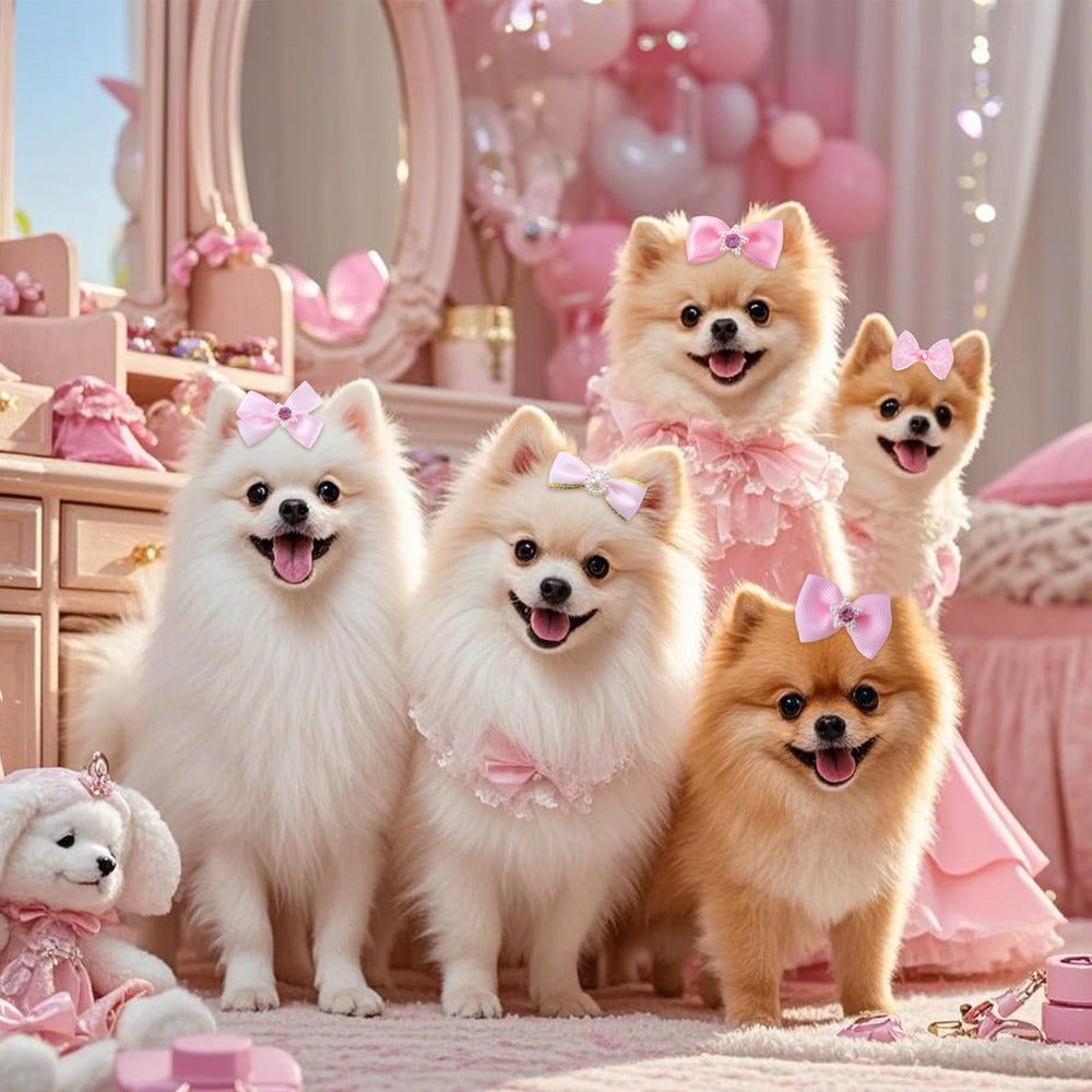 Pistha pink dog bows in various styles for everyday looks