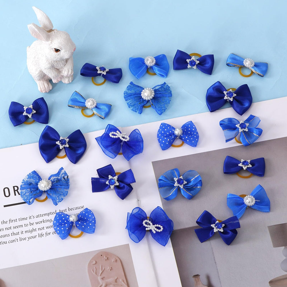Pistha pink-tone dog bows with rhinestones offer stylish options for everyday photos