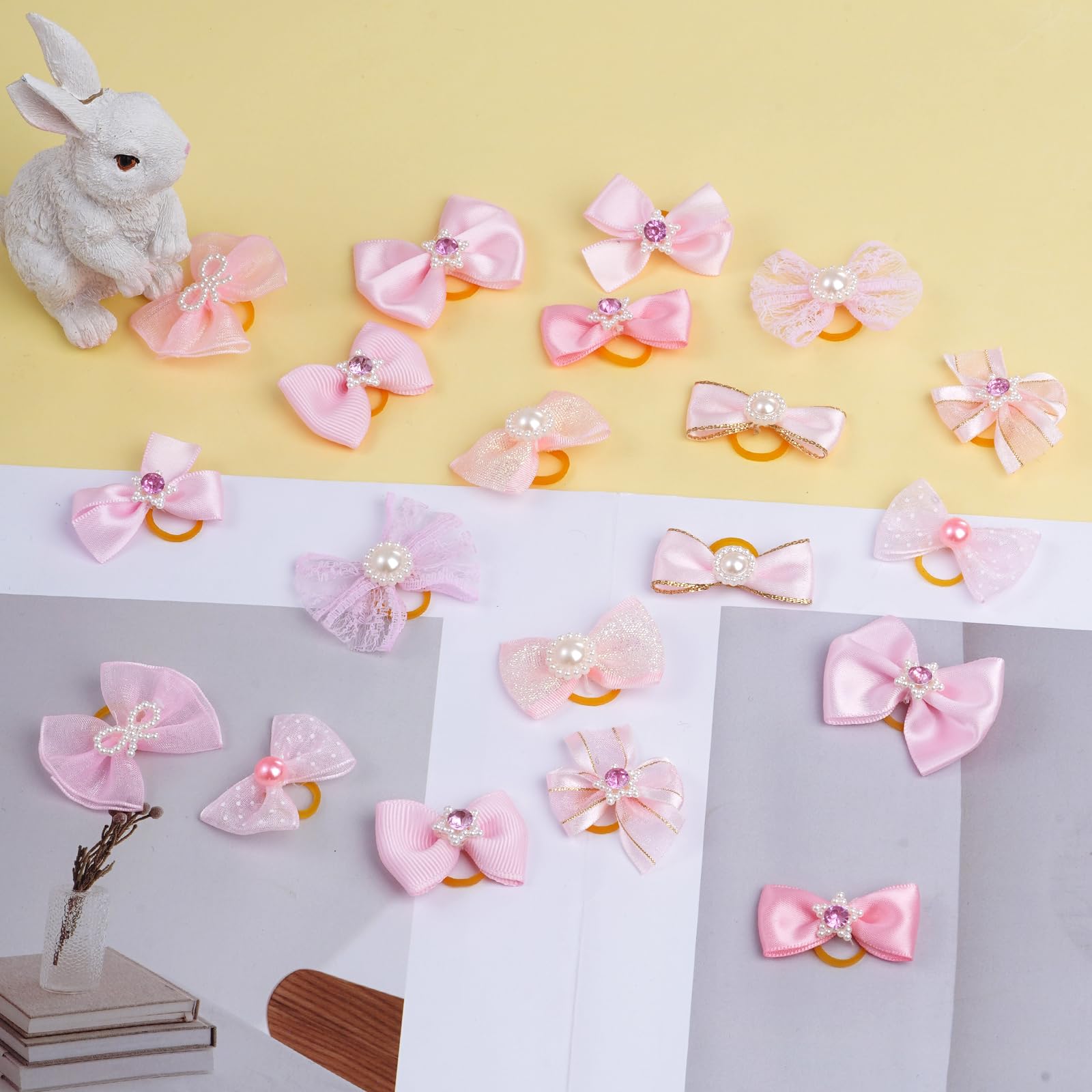 Pistha puppy bows elastic-back design keeps hair away