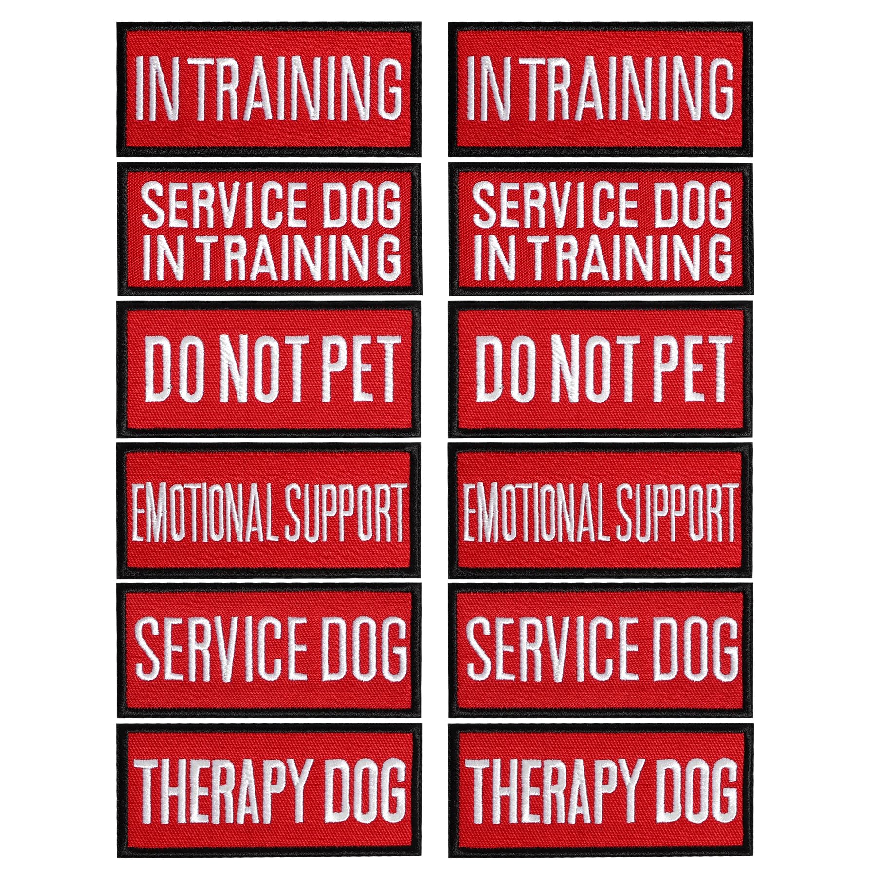 Pistha service dog patches pack for daily wear and clear identification.