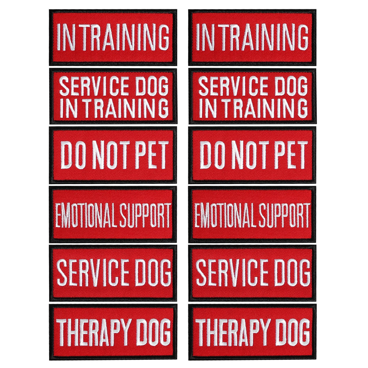 Pistha service dog patches pack for daily wear and clear identification.