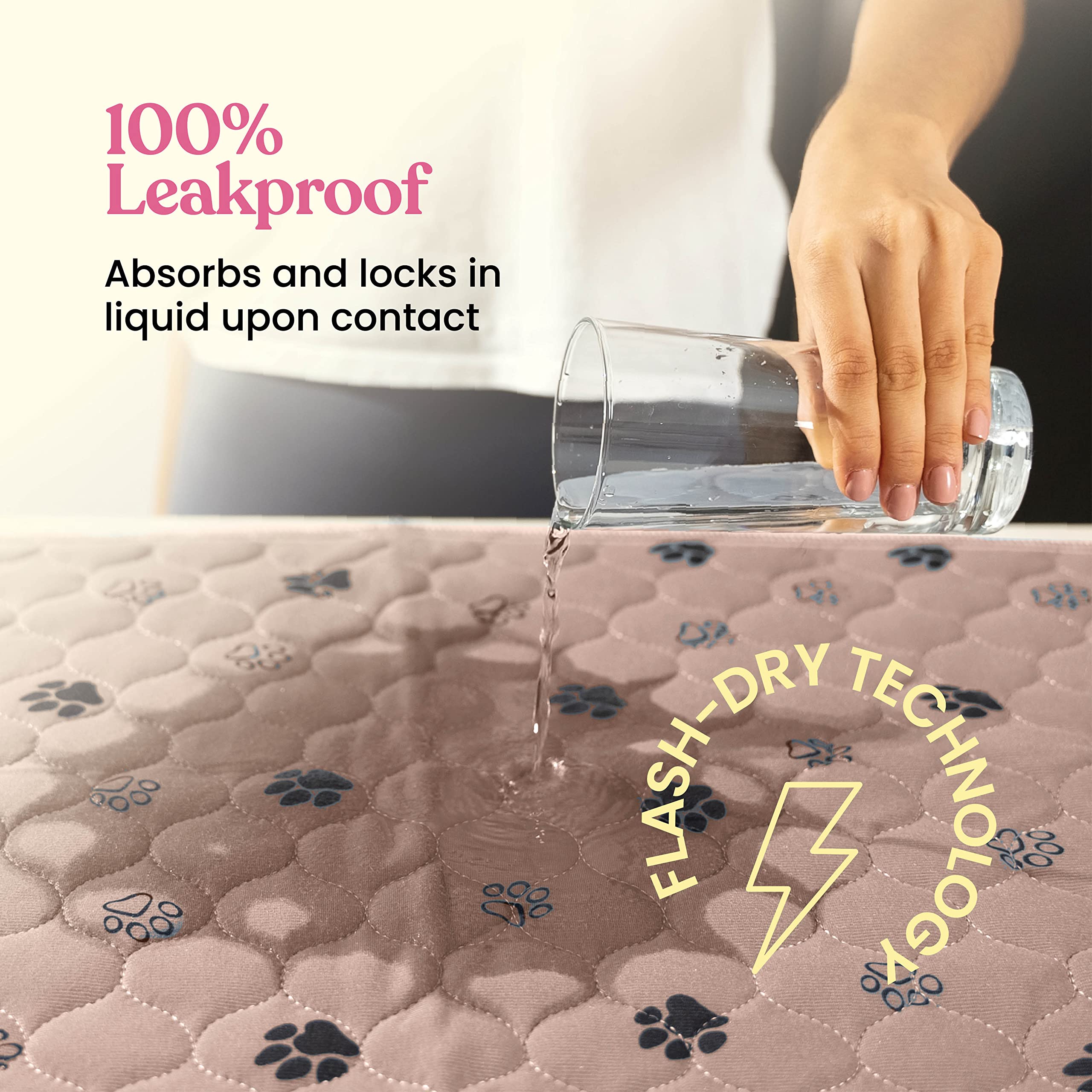 Pitpet non-slip gel-bottom keeps the pad in place on slippery floors.