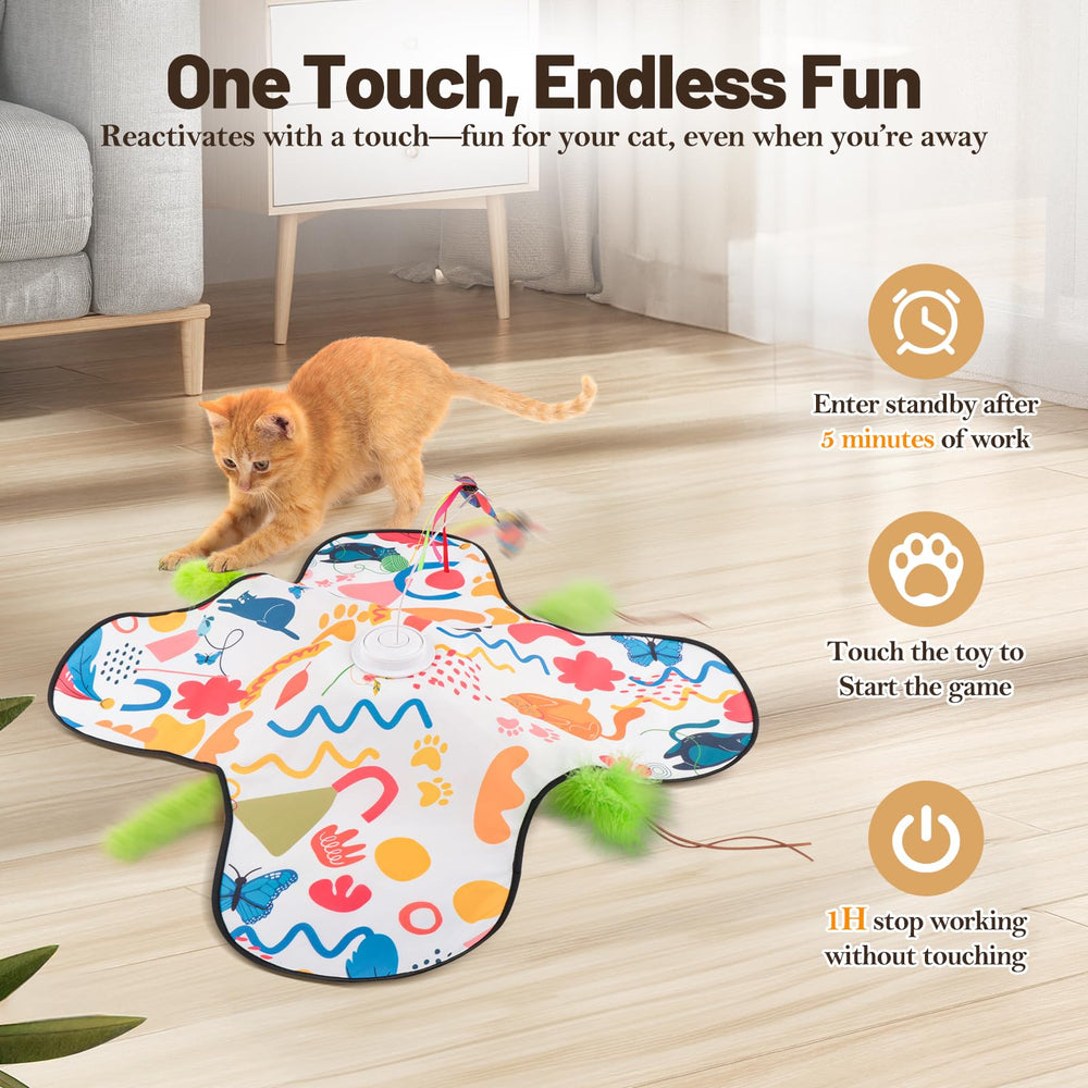 Pitycbo interactive cat toys triple suction base keeps the toy in place during vigorous play.