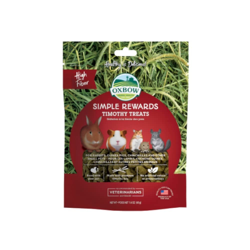Piuess Oxbow Treats close-up of Timothy hay highlighting fiber-rich nutrition for digestion.