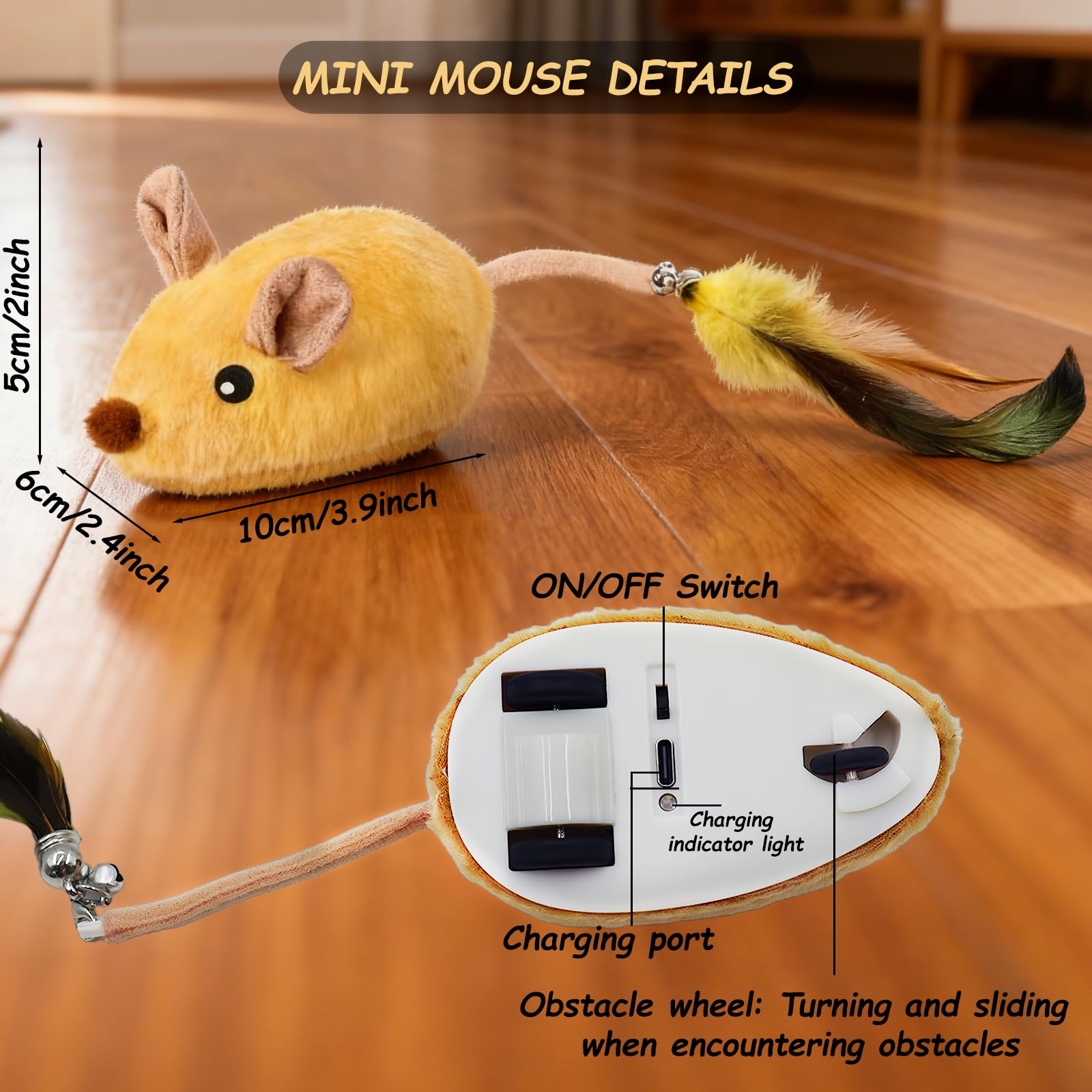 Pixibond auto-play random movements keep cats engaged without constant supervision.