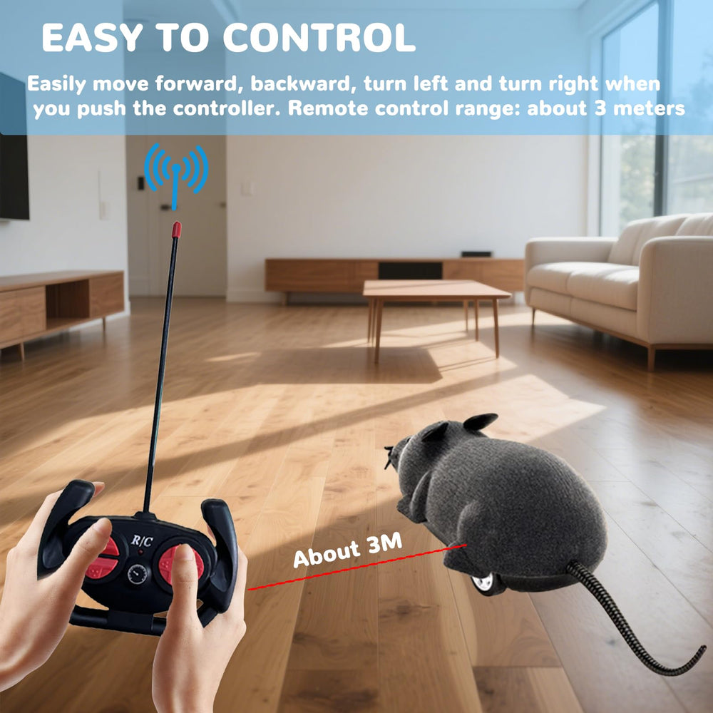 Pixibond rat toy size reference showing compact indoor-friendly dimensions.