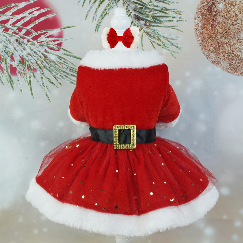 PIXRIY small-dog Christmas outfit suitable for everyday festive photos.