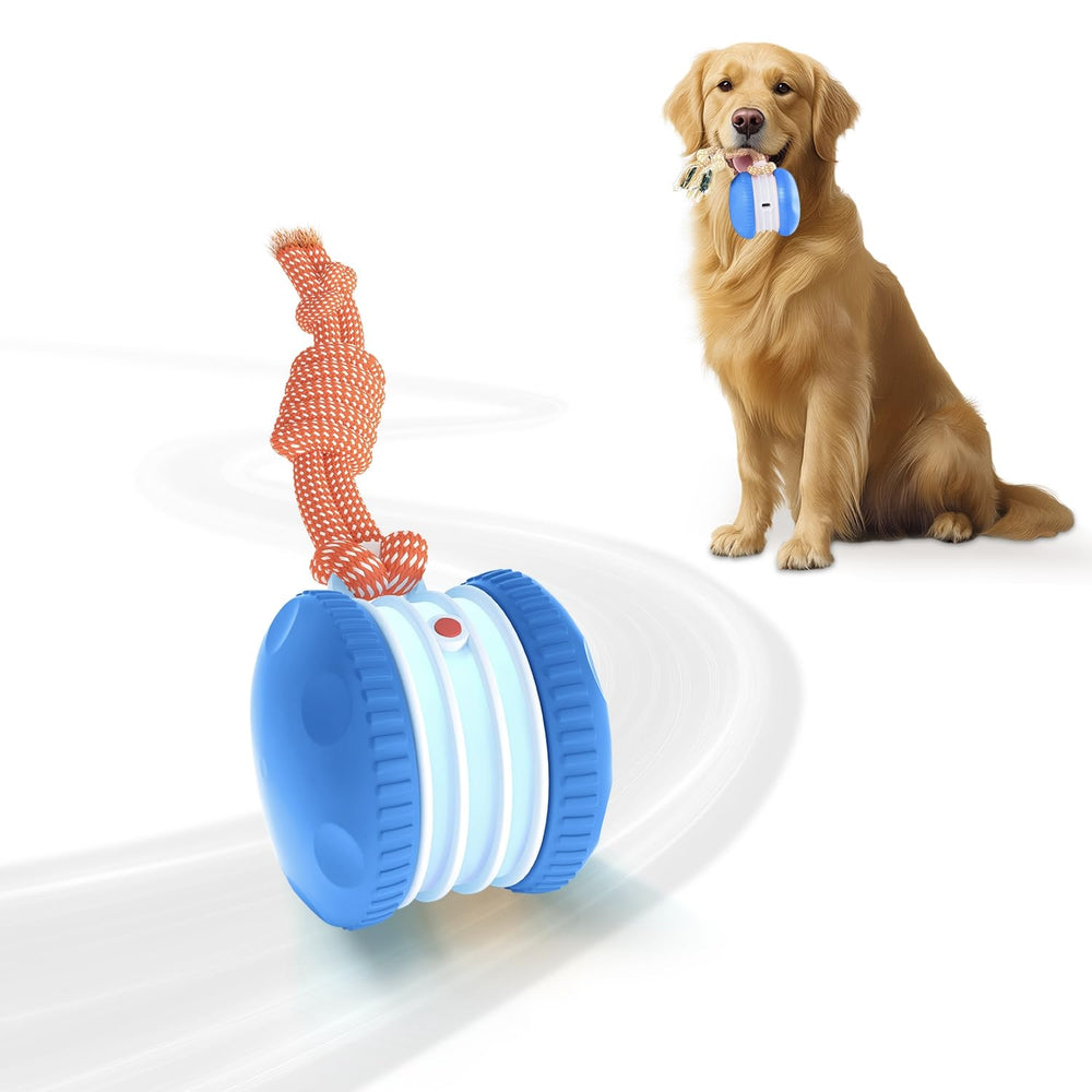 PJC Interactive Dog Toy rolling ball with rope delivers engaging unpredictable motion for curious dogs.