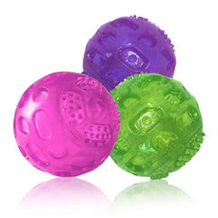 PJDH 3in squeaky dog ball green for interactive fetch and active play