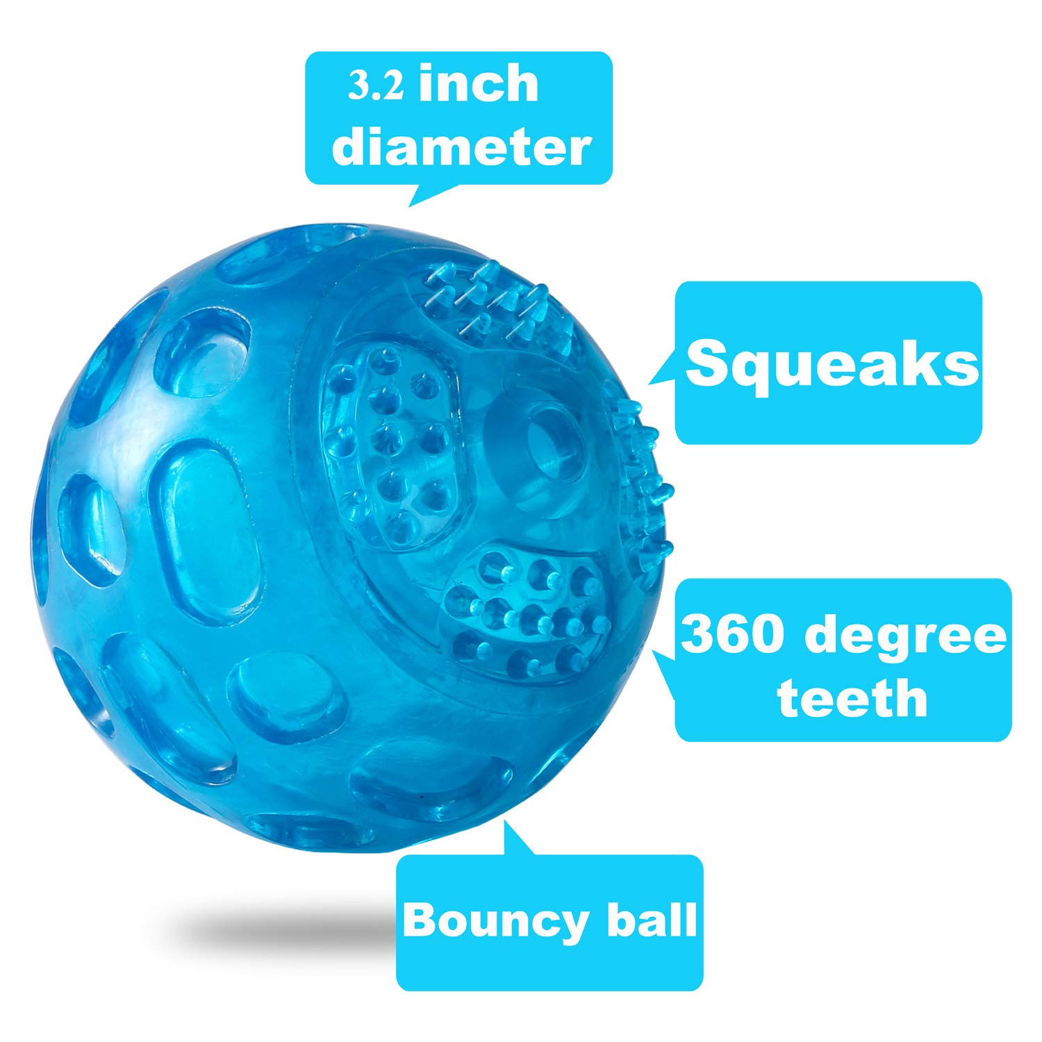 PJDH squeaky 3in purple ball side view enhances engagement.