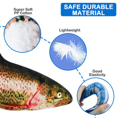 PJLJY catnip-filled fish toy with bell inside for engaging play.