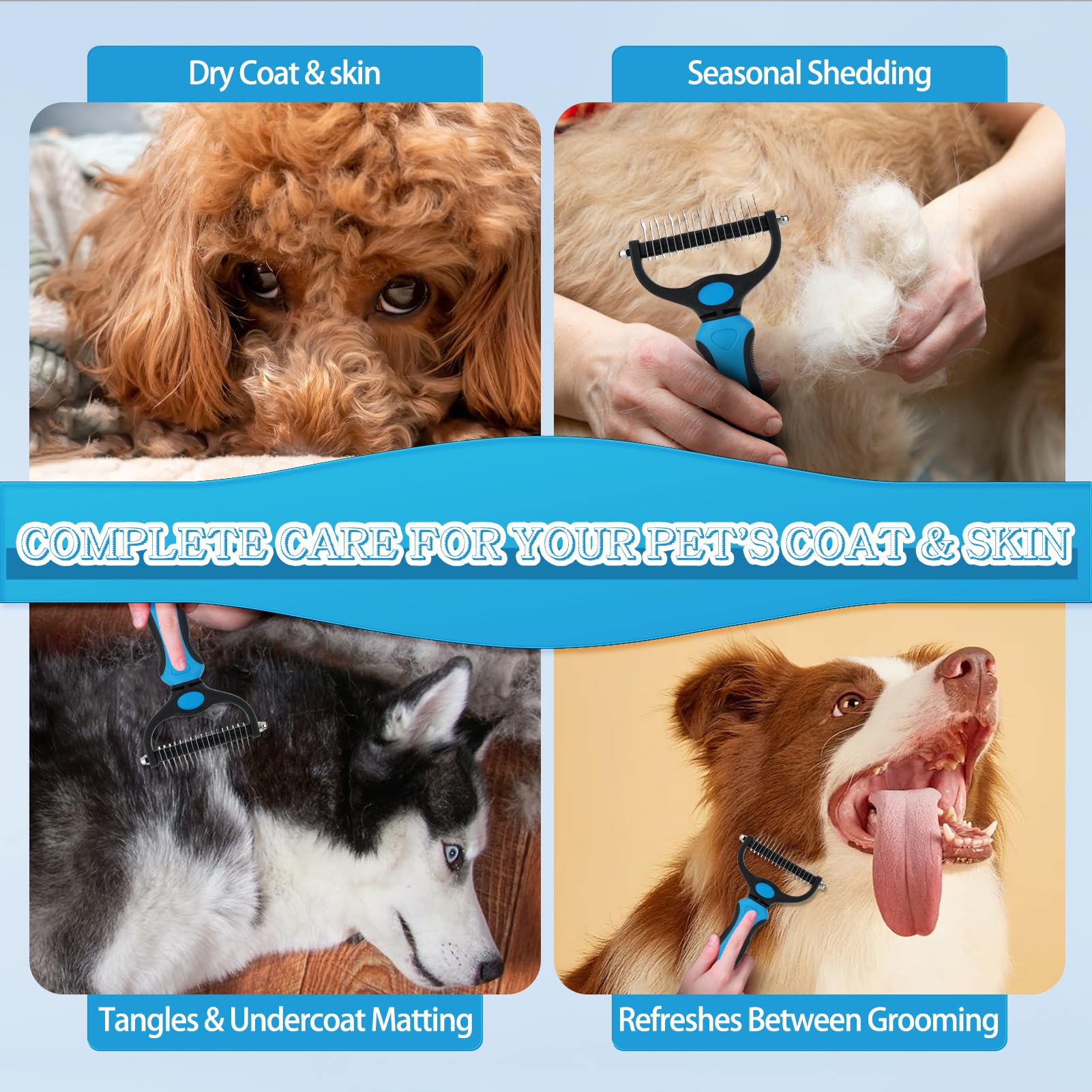 Pjordo two combs for cats and dogs with mats