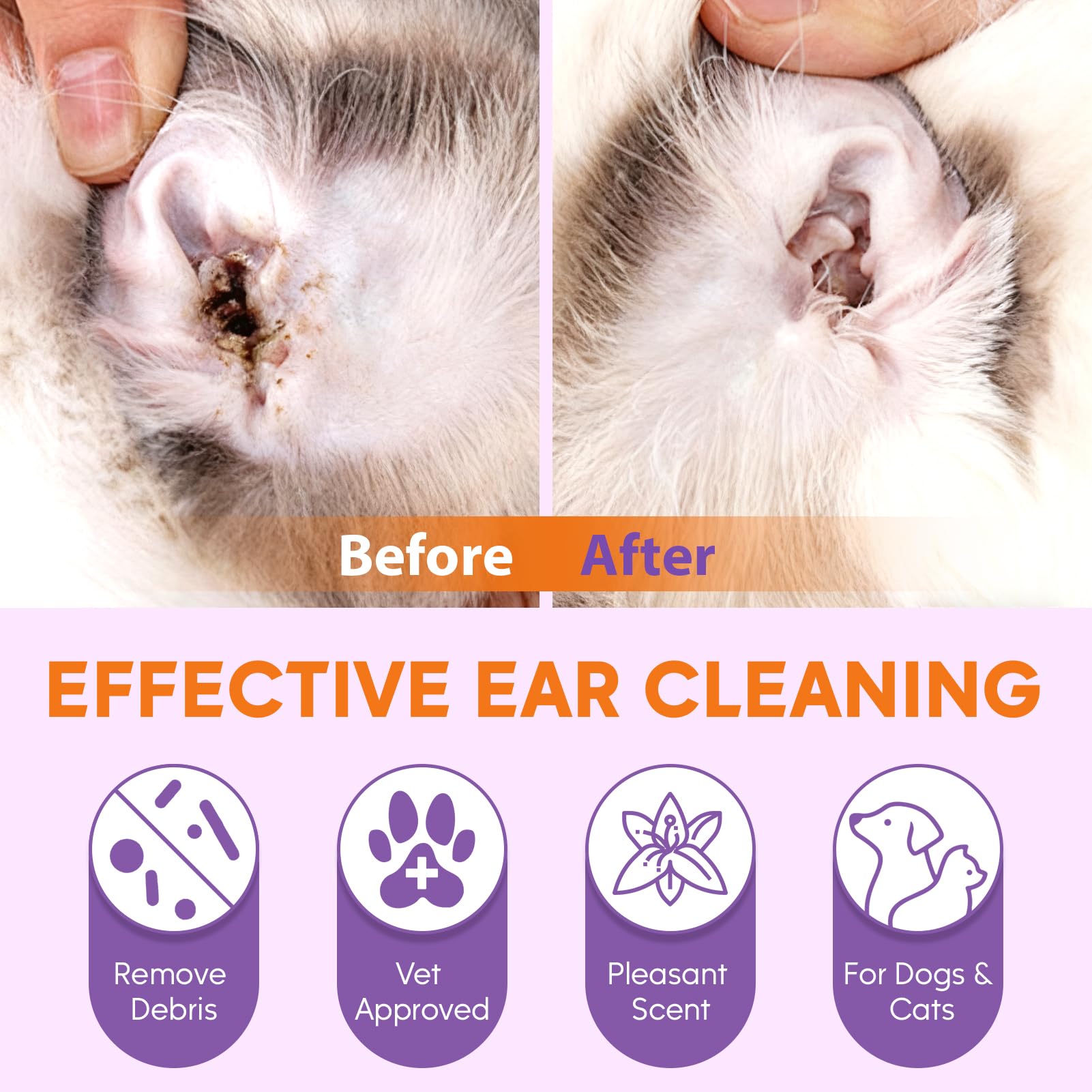 Pjordo all-breeds ear care product suitable for dogs and cats.