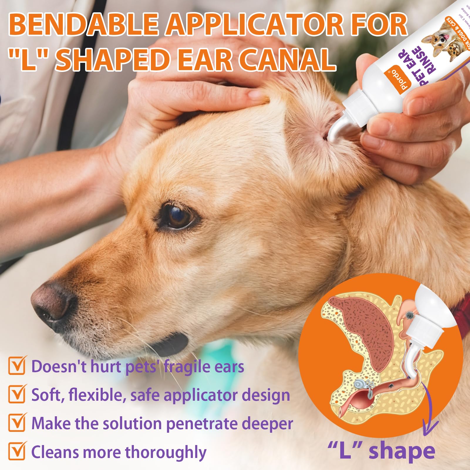 Pjordo dog ear cleaner finger wipes design fits fingers for easy reach.