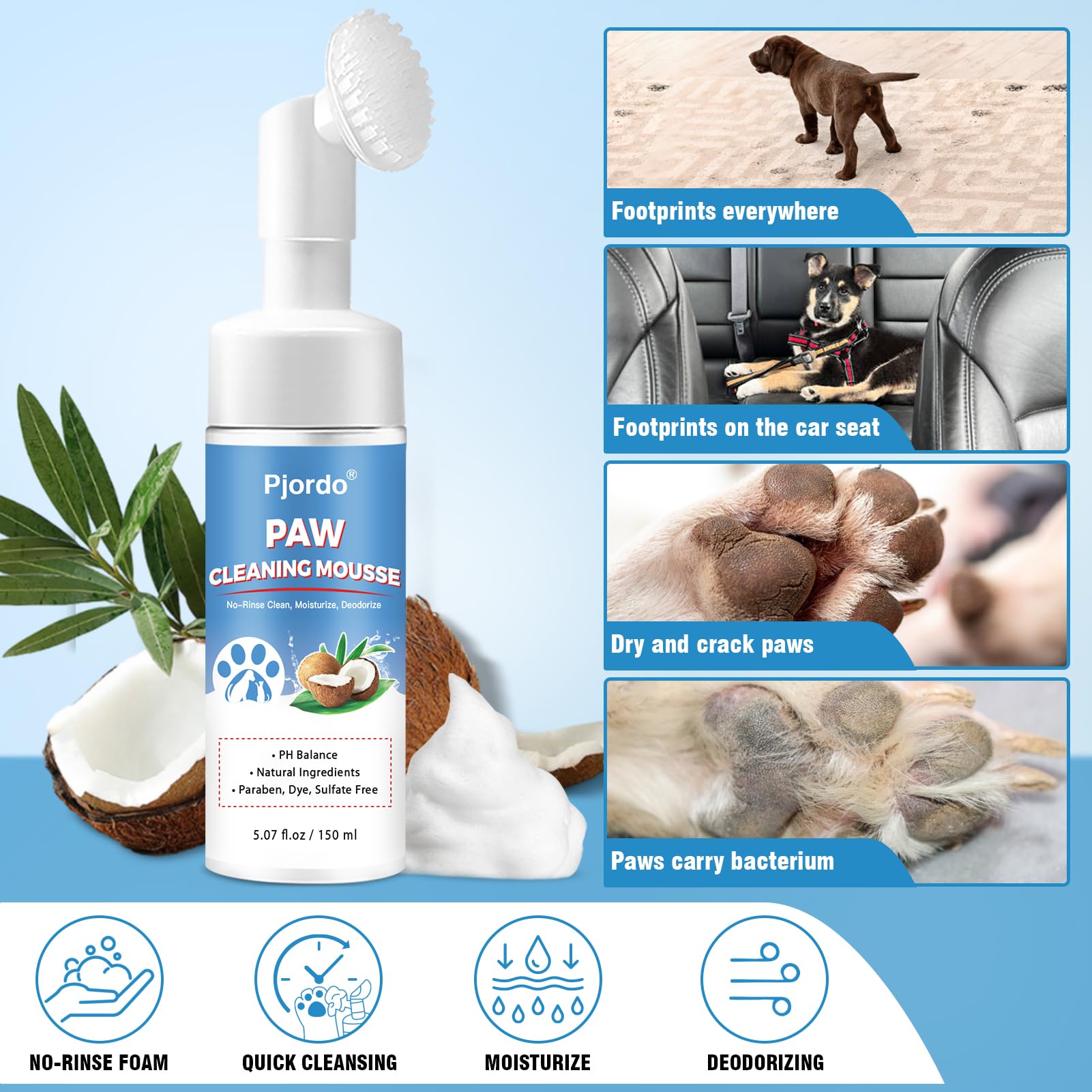 Pjordo dog paw balm stick application provides moisture and paw protection