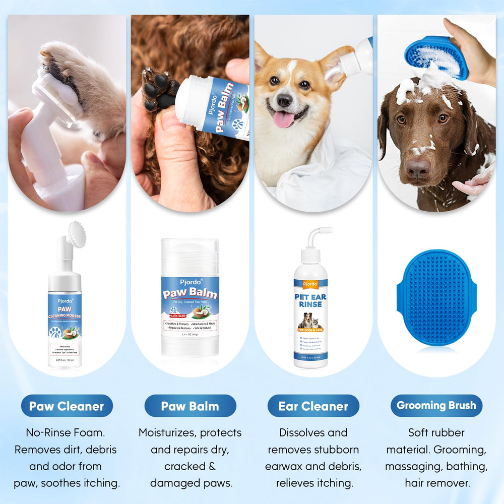 Pjordo Grooming Glove Wipes quickly lift dirt and odors for a shiny coat.