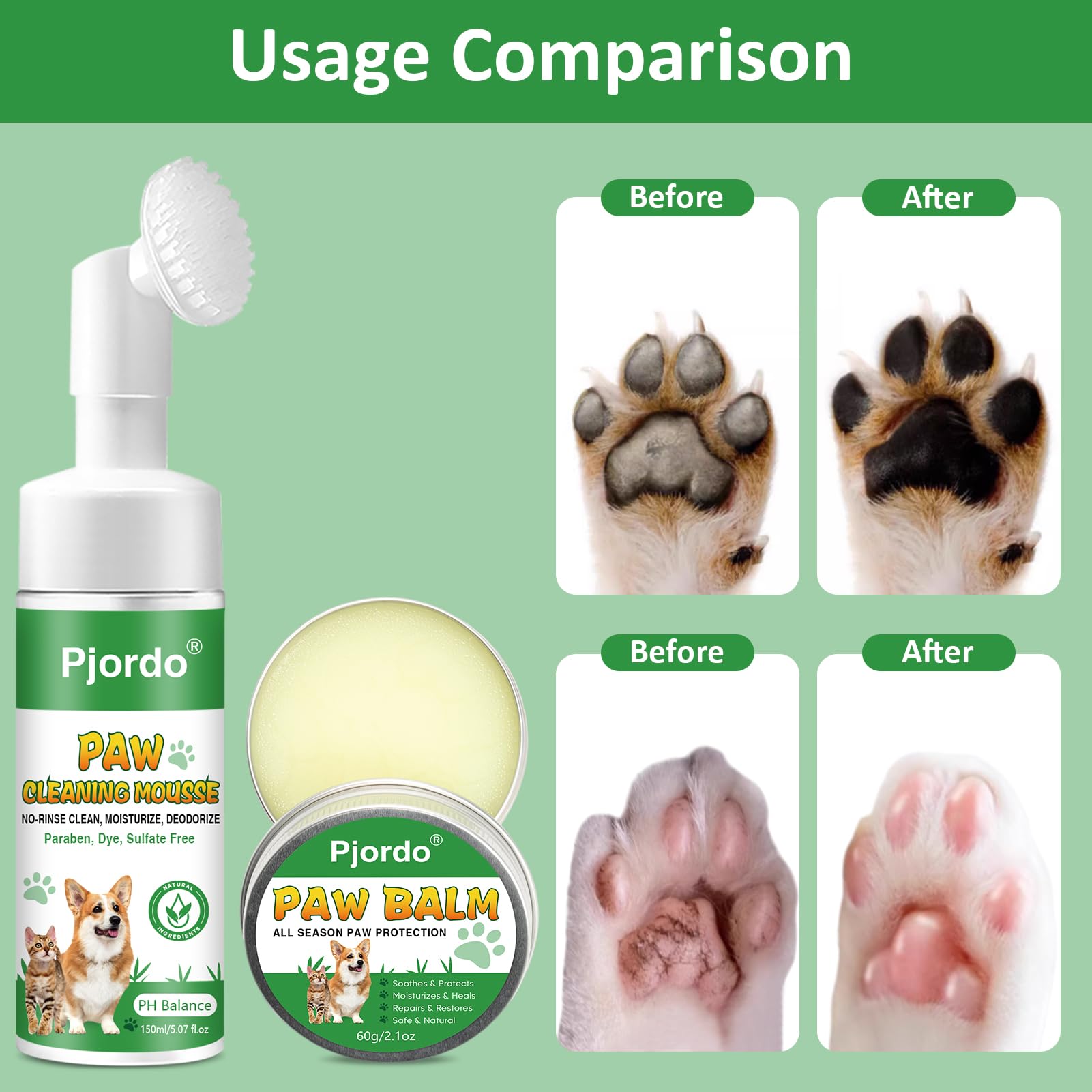 Pjordo microfiber towel soft-drying paws after cleaning.