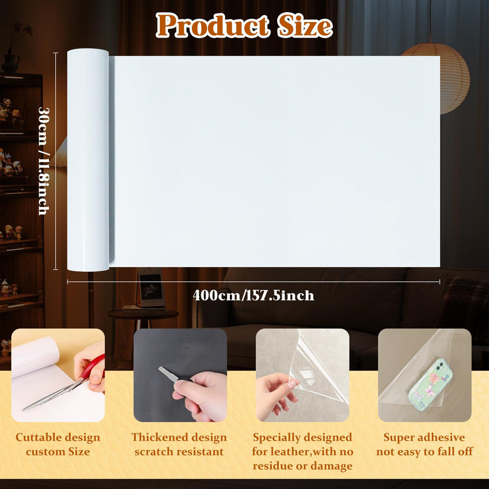 PJT leather furniture protector shows discreet, transparent shield preserving surface while preventing scratches