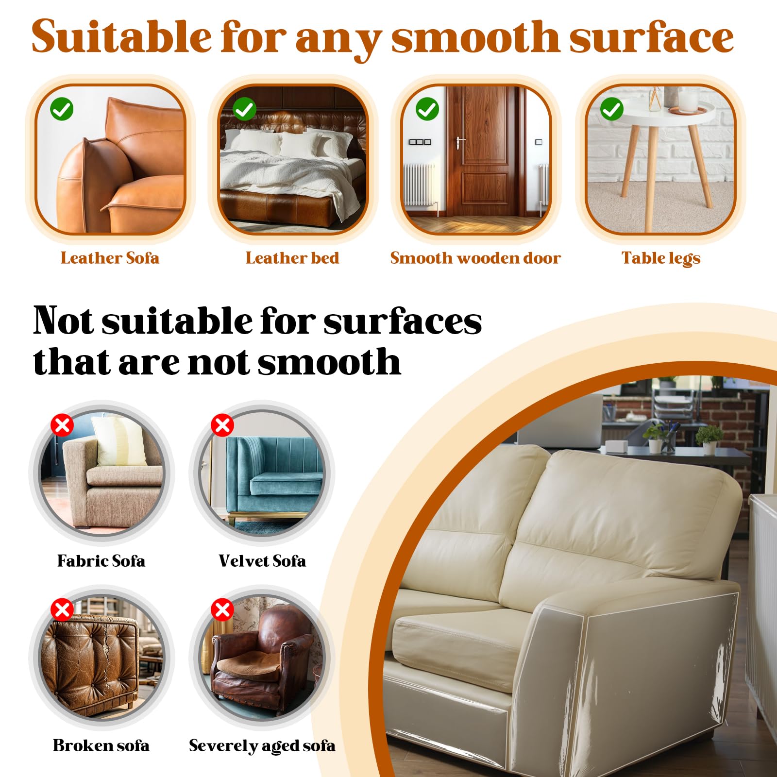PJT protector applied to leather chair guards against claws.