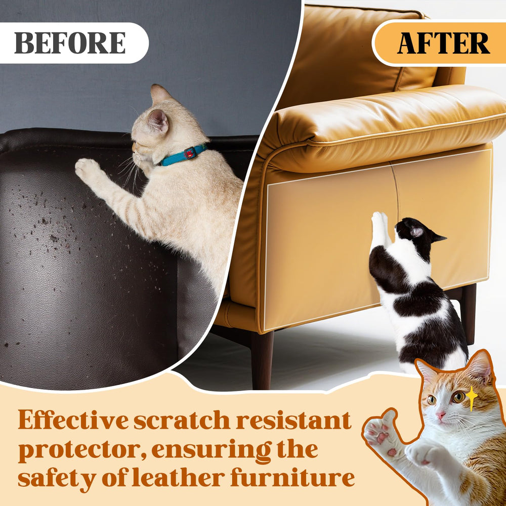 PJT clear adhesive back protector sticks firmly yet removes without residue on leather