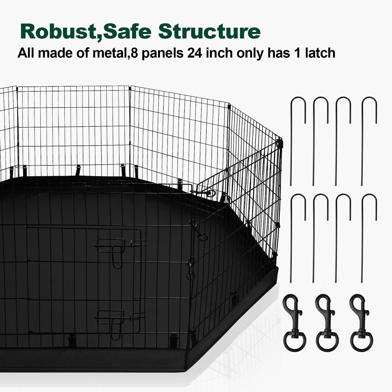PJYuCien dog playpen quick assembly needs no tools for fast setup.