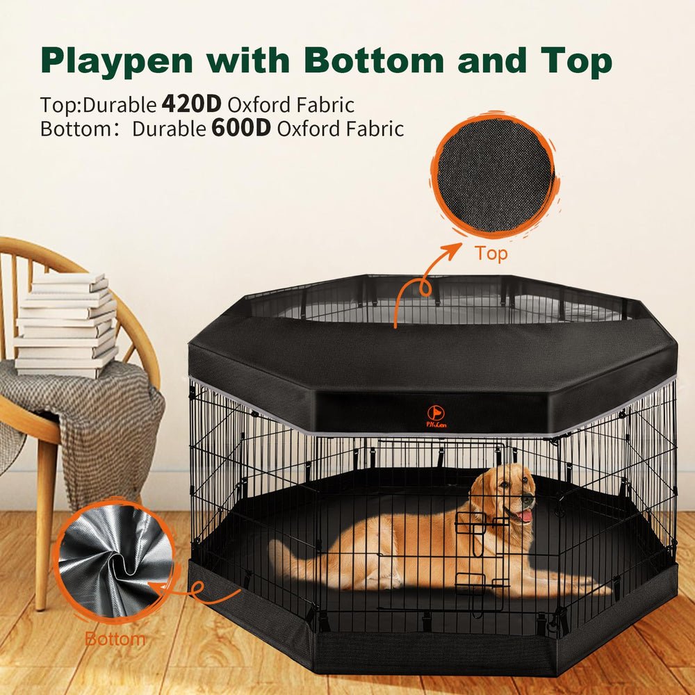 PJYuCien dog playpen indoor-outdoor design fits versatile spaces like homes and yards.
