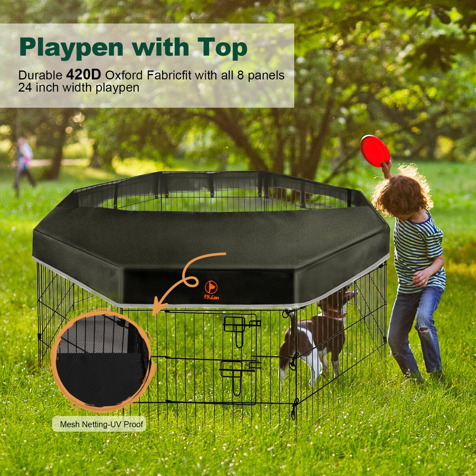 PJYuCien dog playpen metal-frame promises durability and long-lasting use.