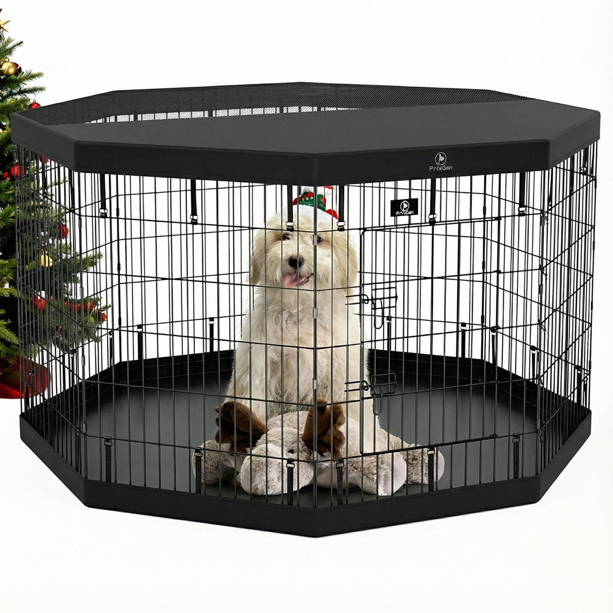 PJYuCien dog playpen top cover provides sun protection and durable shelter for outdoor play.