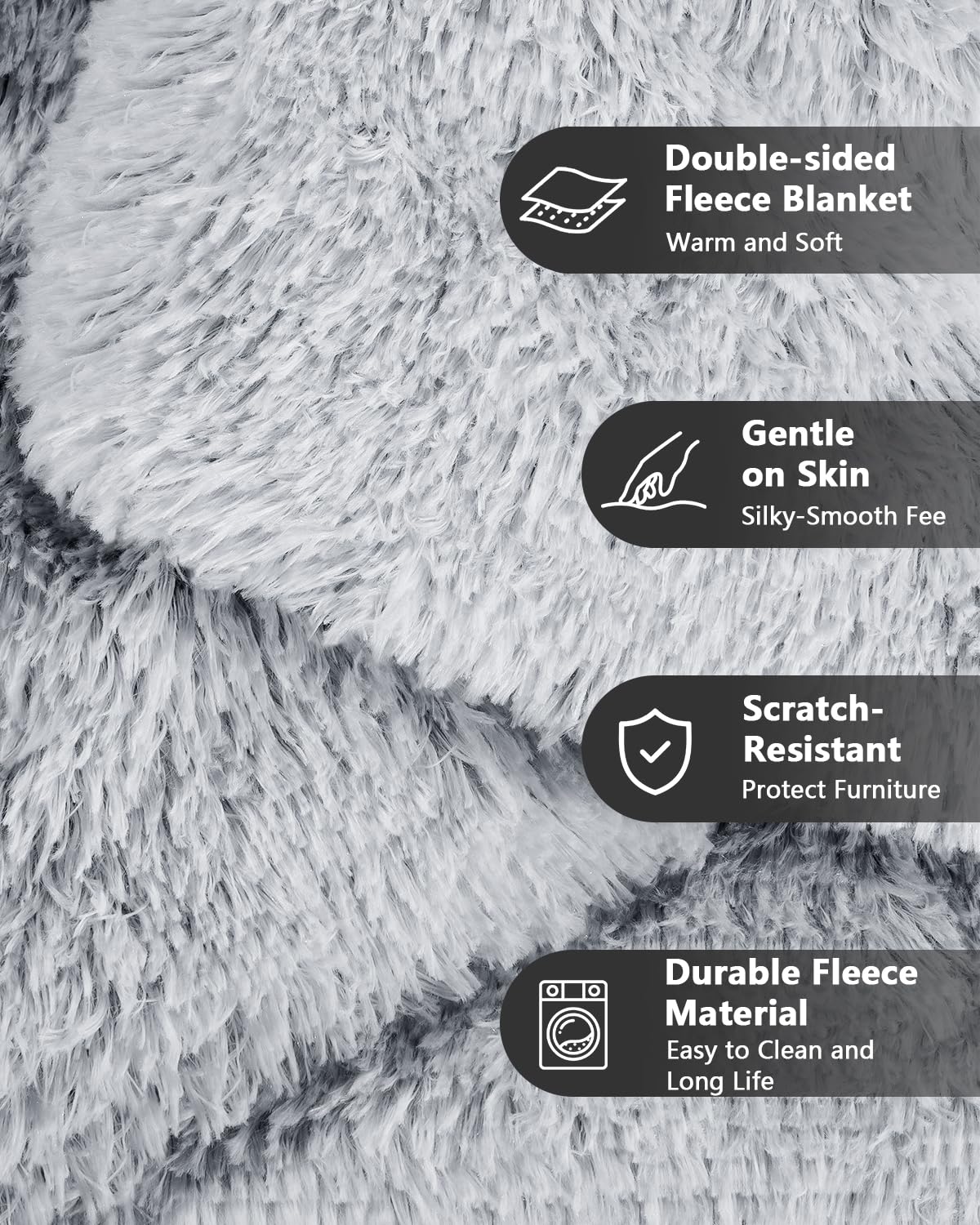 PJYuCien dog blanket close-up highlights plush fleece for soft comfort.