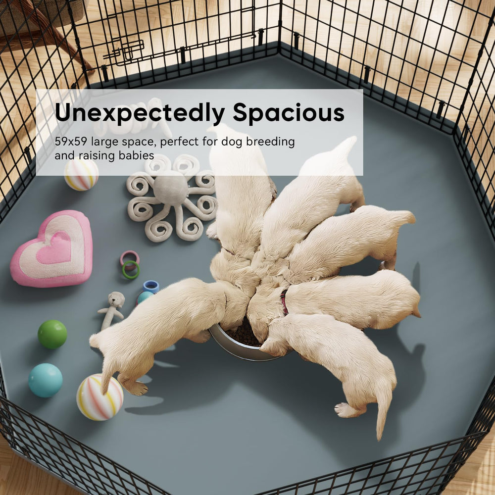 PJYuCien dog playpen color options in black and grey for any decor.