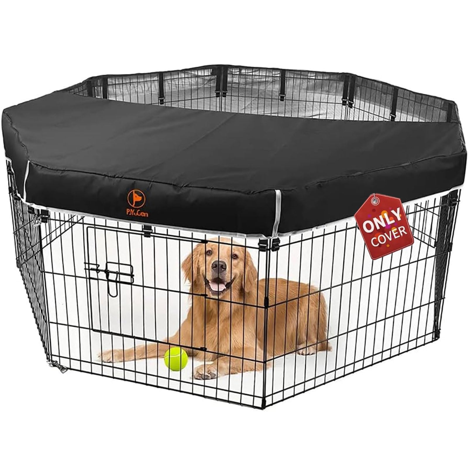 PJYuCien dog playpen cover fits 24-inch eight-panel pens for safer play.