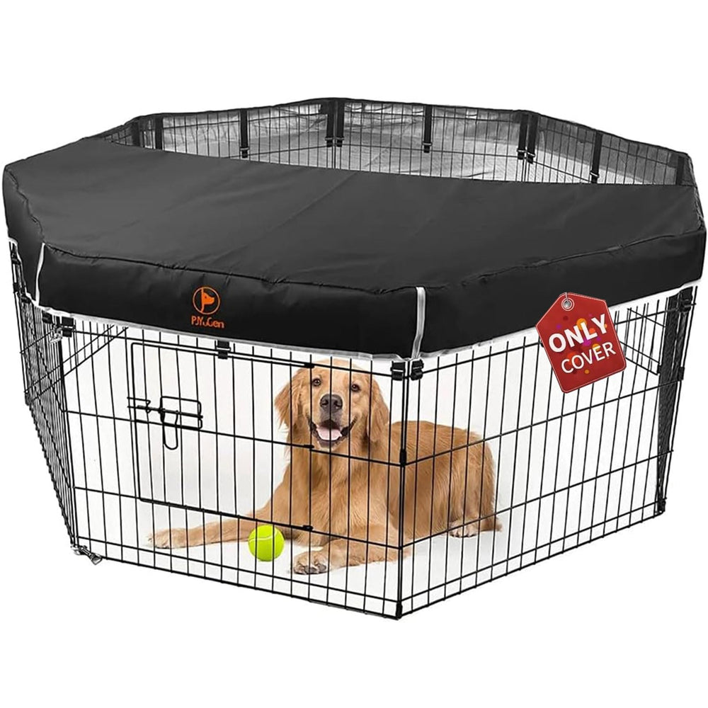 PJYuCien dog playpen cover fits 24-inch eight-panel pens for safer play.
