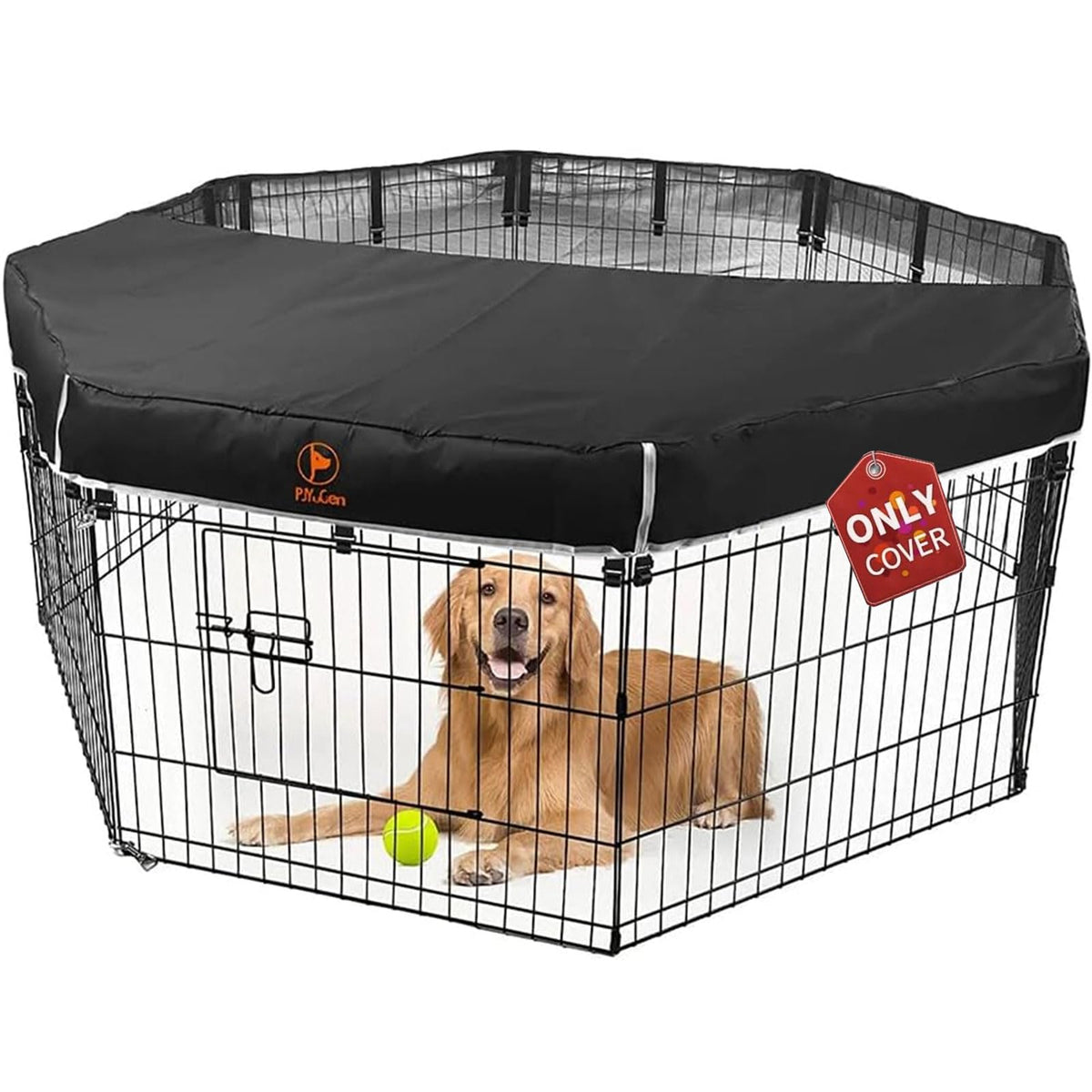 PJYuCien dog playpen cover fits 24-inch eight-panel pens for safer play.
