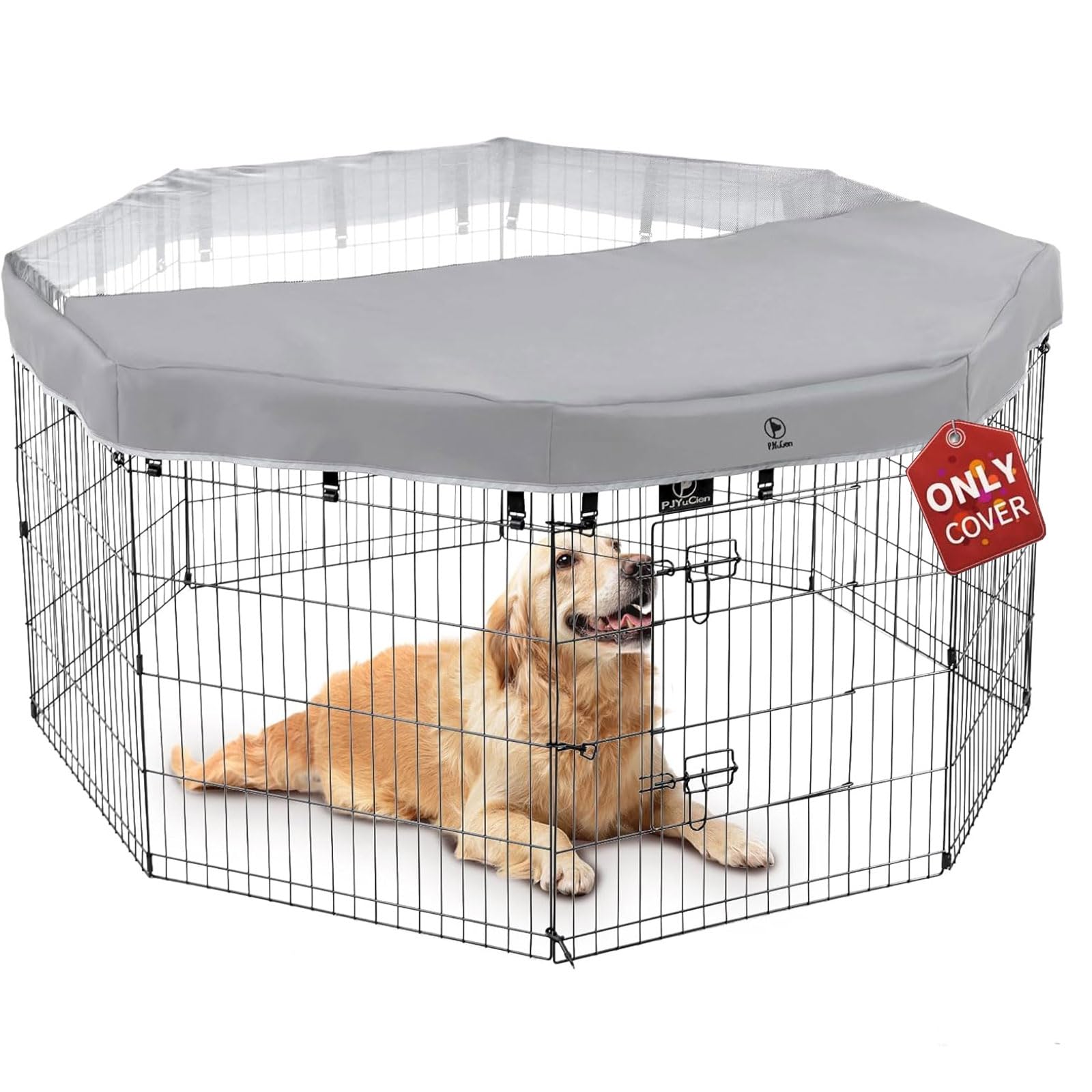 PJYuCien dog playpen cover for 24in eight-panels shields sun.
