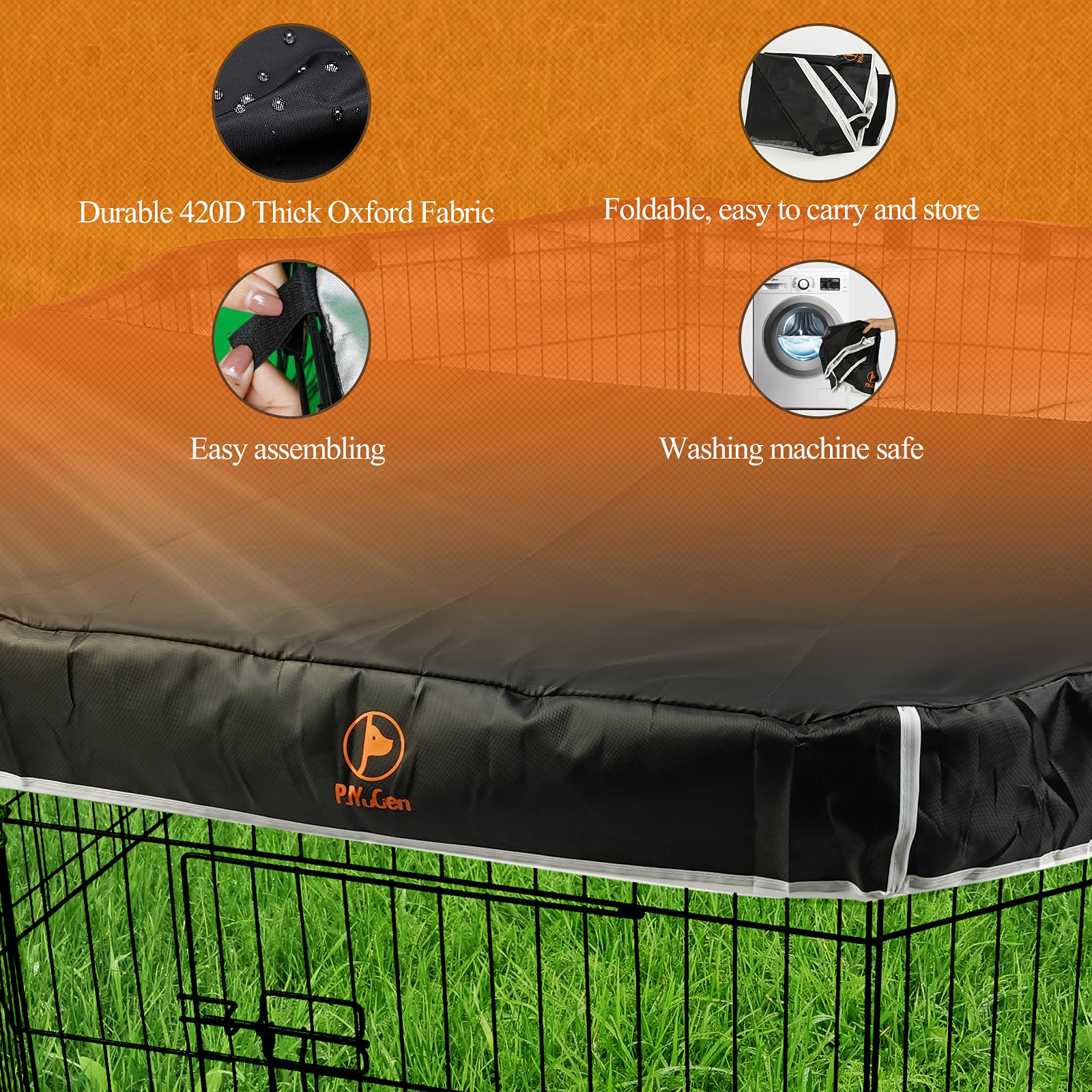 PJYuCien dog playpen mesh top cover breathable mesh in action