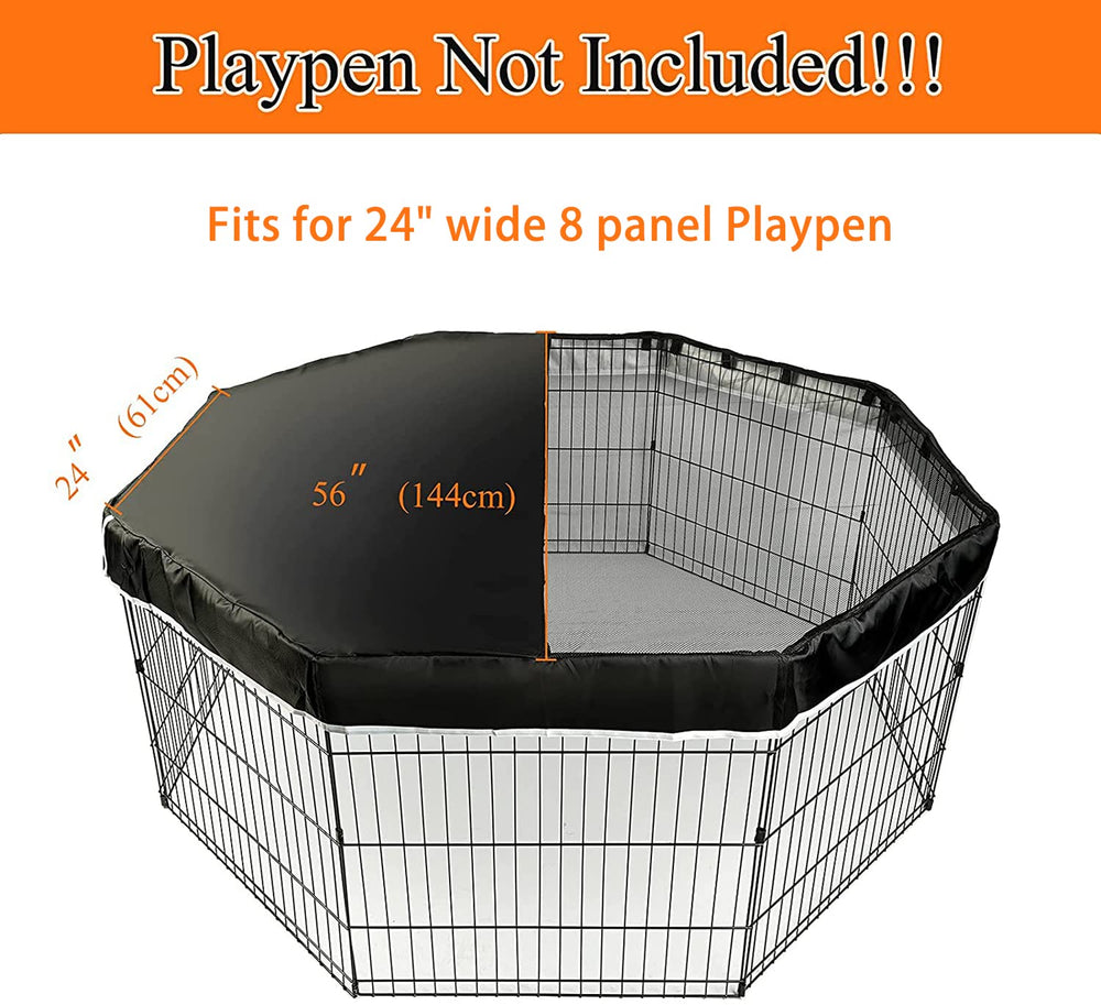 PJYuCien dog playpen mesh top cover side view showing secure fit