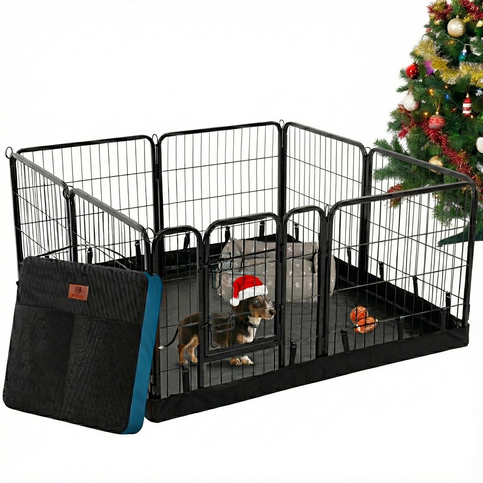 PJYuCien dog playpen with top-opening door for easy access during travel