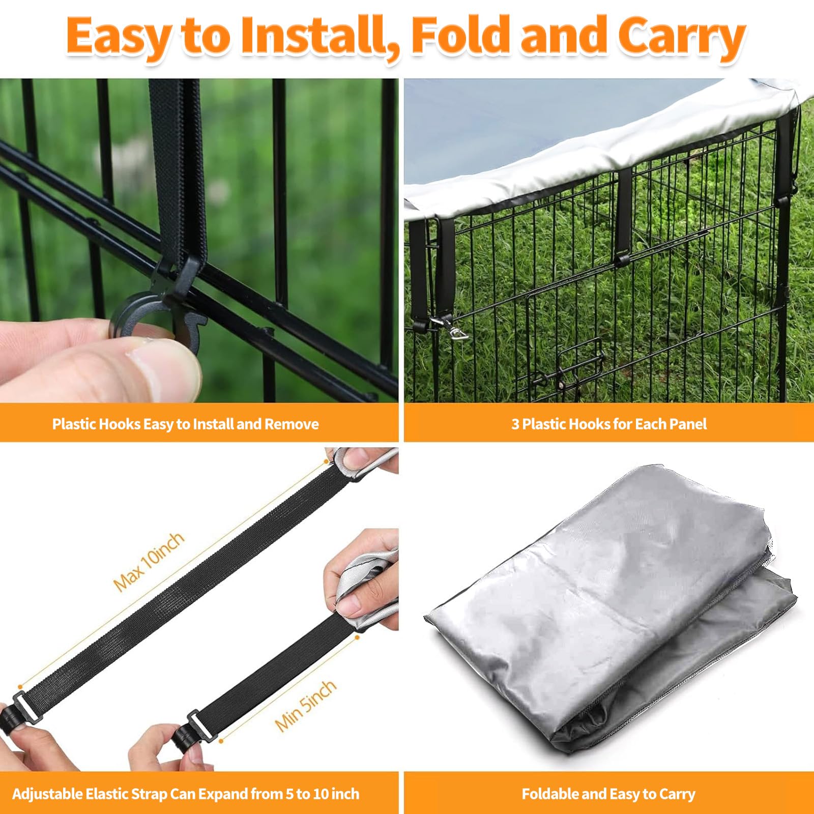 PJYuCien elastic buckles connection detail enabling quick setup.