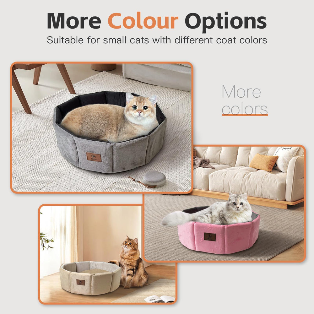 PJYuCien round pet bed offers a warm, secure indoor retreat.
