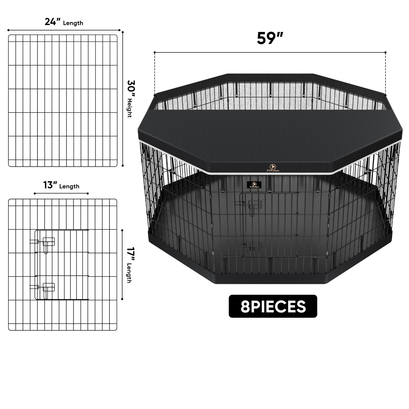 PJYuCien dog playpen 8-panel setup demonstrates quick assembly in minutes