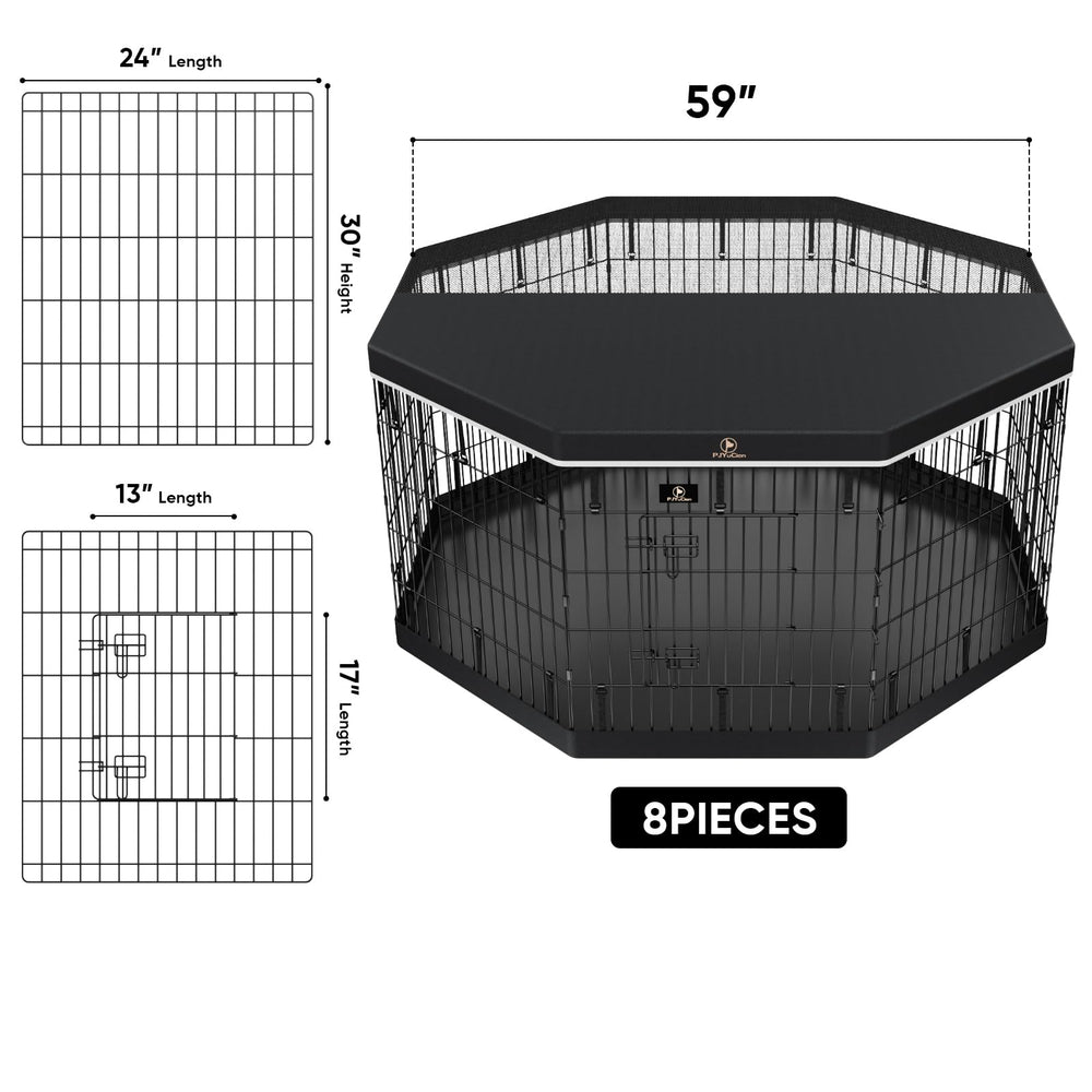 PJYuCien dog playpen 8-panel setup demonstrates quick assembly in minutes