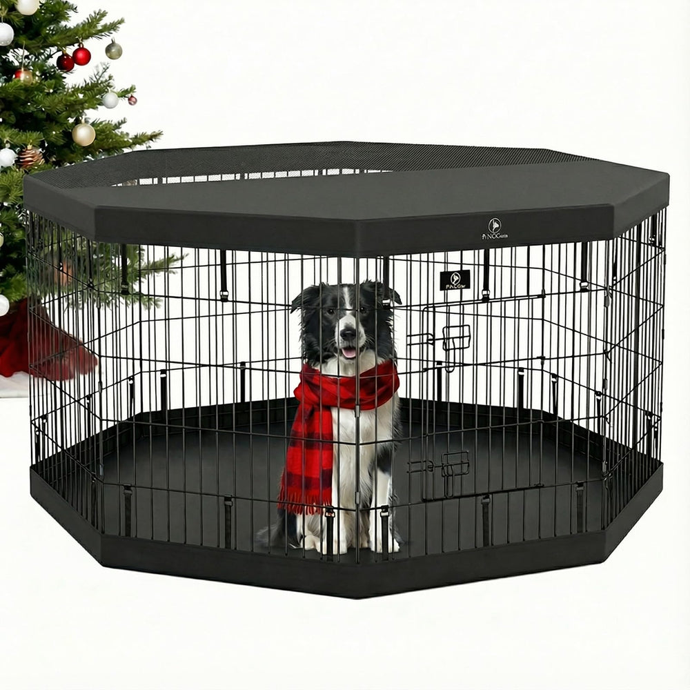 PJYuCien dog playpen bottom pad closeup emphasizes waterproof and washable base